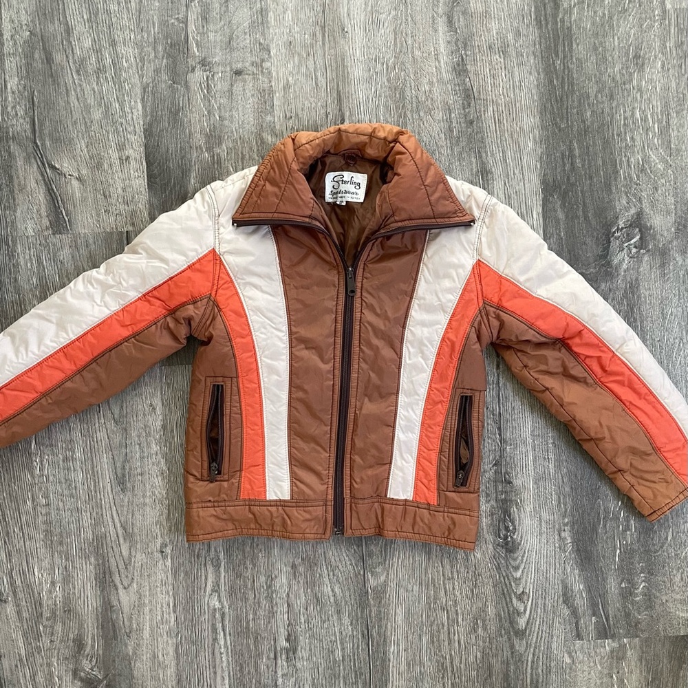 Vintage Brown and Orange Kids ski Jacket